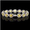 Image 2 : 17.3 ctw Fancy Citrine & Diamond Micro Pave Halo Bracelet 10k White Gold - REF-282X9A