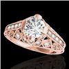 Image 1 : 1.25 ctw Certified Diamond Solitaire Antique Ring 10k Rose Gold - REF-184W3H