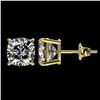 Image 2 : 2 ctw Certified VS/SI Quality Cushion Diamond Stud Earrings 10k Yellow Gold - REF-478F6M