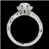 Image 2 : 1.69 ctw Certified Diamond Solitaire Halo Ring 10k White Gold - REF-197Y8X