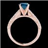 Image 2 : 1.41 ctw SI Certified Blue Diamond Solitaire Antique Ring 10k Rose Gold - REF-132W3H