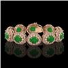 Image 1 : 44.77 ctw Jade & Diamond Victorian Bracelet 14K Rose Gold - REF-1184M2G