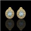 Image 1 : 7.24 ctw Aquamarine & Diamond Victorian Earrings 14K Yellow Gold - REF-221F6M