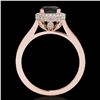 Image 2 : 2.03 ctw Certified VS Black Diamond Solitaire Halo Ring 10k Rose Gold - REF-75H8R