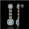 Image 2 : 16.22 ctw Aquamarine & Diamond Earrings 14K Yellow Gold - REF-321K3Y