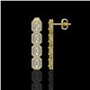 Image 2 : 5.33 ctw Emerald Cut Diamond Micro Pave Earrings 18K Yellow Gold - REF-804N5F