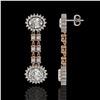 Image 2 : 7.47 ctw Rare Oval Diamond Earrings 18K Rose Gold - REF-1286H8R