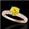 Image 1 : 1.43 ctw Certified SI Intense Yellow Diamond Antique Ring 10k Rose Gold - REF-259W3H