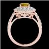 Image 2 : 2.09 ctw Certified SI/I Fancy Intense Yellow Diamond Ring 10k Rose Gold - REF-231G8W