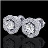 Image 1 : 1.51 ctw VS/SI Diamond Solitaire Art Deco Stud Earrings 18k White Gold - REF-263W6H