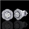 Image 2 : 1.51 ctw VS/SI Diamond Solitaire Art Deco Stud Earrings 18k White Gold - REF-263W6H