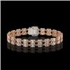 Image 2 : 13.04 ctw Emerald Cut & Oval Diamond Bracelet 18K Rose Gold - REF-1261G9W