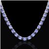 Image 2 : 56 ctw Tanzanite Eternity Designer Necklace 14k White Gold - REF-581G8W