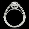 Image 2 : 1.50 ctw Certified Diamond Solitaire Halo Ring 10k White Gold - REF-204X5A