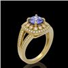 Image 2 : 2.74 ctw Certified Tanzanite & Diamond Victorian Ring 14K Yellow Gold - REF-101R8K