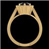 Image 3 : 1.33 ctw Fancy Black Diamond Engagment Art Deco Ring 18k Yellow Gold - REF-89W3H