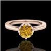 Image 2 : 0.81 ctw Intense Fancy Yellow Diamond Art Deco Ring 18k Rose Gold - REF-127K3Y