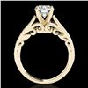 Image 2 : 1.25 ctw Certified Diamond Solitaire Ring 10k Yellow Gold - REF-238Y6X