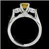 Image 2 : 1.75 ctw SI/I Fancy Intense Yellow Diamond 3 Stone Ring 10k White Gold - REF-245M5G