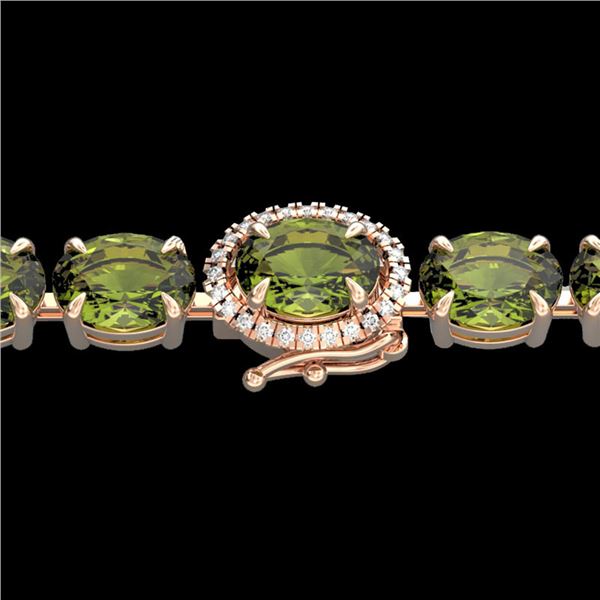 27 ctw Green Tourmaline & VS/SI Diamond Micro Bracelet 14k Rose Gold - REF-243A5N