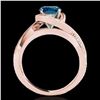 Image 2 : 1.15 ctw SI Certified Fancy Blue Diamond Solitaire Ring 10k Rose Gold - REF-113G2W