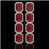 Image 1 : 20.59 ctw Ruby & Diamond Micro Pave Halo Earrings 10k Rose Gold - REF-230M9G