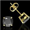 Image 2 : 6 ctw Cushion Black Diamond Designer Earrings 18k Yellow Gold - REF-163A6N