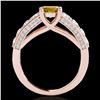 Image 2 : 2.55 ctw Certified SI/I Fancy Intense Yellow Diamond Ring 10k Rose Gold - REF-259Y3X