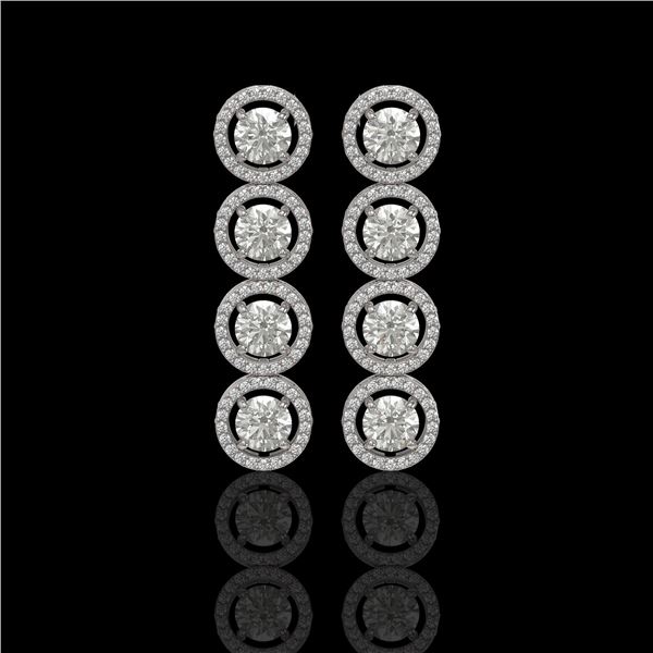 5.36 ctw Diamond Micro Pave Earrings 18K White Gold - REF-631F6M