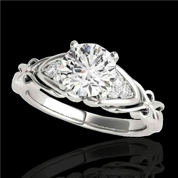1.1 ctw Certified Diamond Solitaire Ring 10k White Gold - REF-177H3R