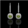 Image 1 : 4.5 ctw Tourmaline & Diamond Victorian Earrings 14K White Gold - REF-172G8W