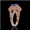 Image 3 : 4.55 ctw Certified Sapphire & Diamond Victorian Ring 14K Rose Gold - REF-143H6R