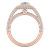 Image 3 : 2.53 ctw Princess VS/SI Diamond Solitaire Art Deco Ring 18k Rose Gold - REF-509R3K