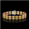 Image 3 : 14.14 ctw Citrine & Diamond Bracelet 14K Rose Gold - REF-209K3Y