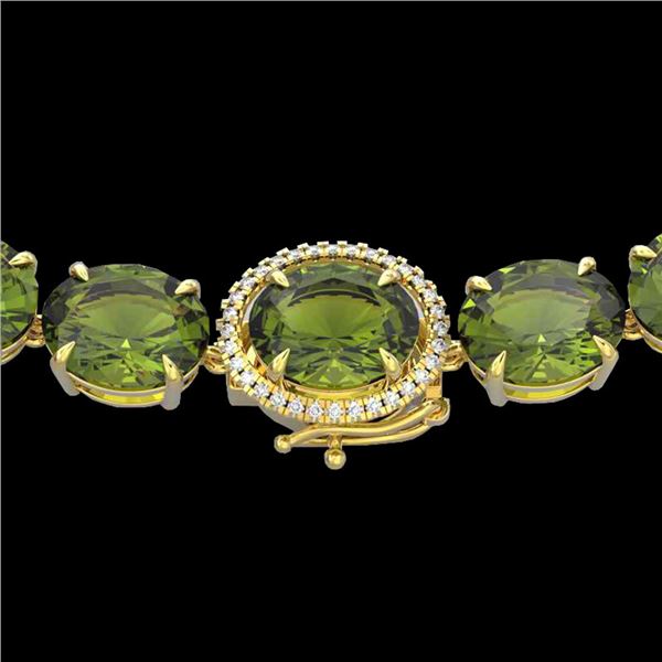 145 ctw Green Tourmaline & VS/SI Diamond Micro Necklace 14k Yellow Gold - REF-2000M2G