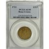 1723 Rosa Americana Halfpenny, Crown AU55 PCGS