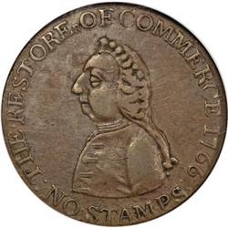 1766 1/2P Pitt Halfpenny XF45 NGC