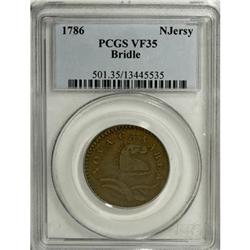 1786 COPPER New Jersey Copper, Bridle VF35 PCGS