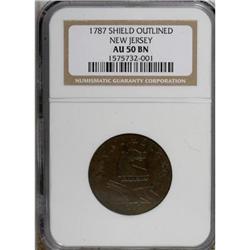 1787 COPPER New Jersey Copper, Outlined Shield