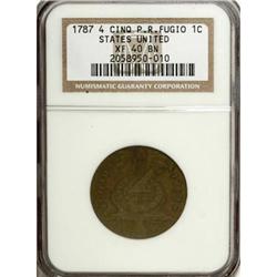 1787 1C Fugio Cent, STATES UNITED, Cinquefoils