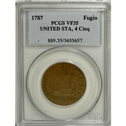 1787 1C Fugio Cent, UNITED STATES, Cinquefoils