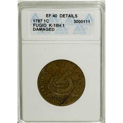 1787 Fugio Cent Newman 18-H.1, R.6 XF40 Details