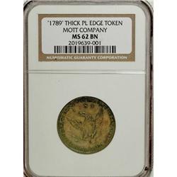 1789 TOKEN Mott Token, Thick Planchet, Plain