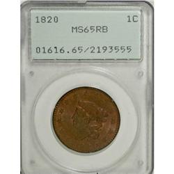 1820 1C Large Date MS65 Red and Brown PCGS