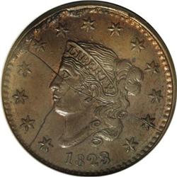1823 1C Restrike MS65 Brown NGC