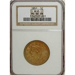 1851 1C MS66 Brown NGC N-2