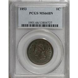 1853 1C MS66 Brown PCGS