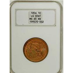 1856 1C Upright 5 MS65 Red and Brown NGC