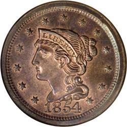 1854 1C PR66 Red and Brown NGC