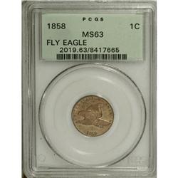 1858 1C Large Letters MS63 PCGS